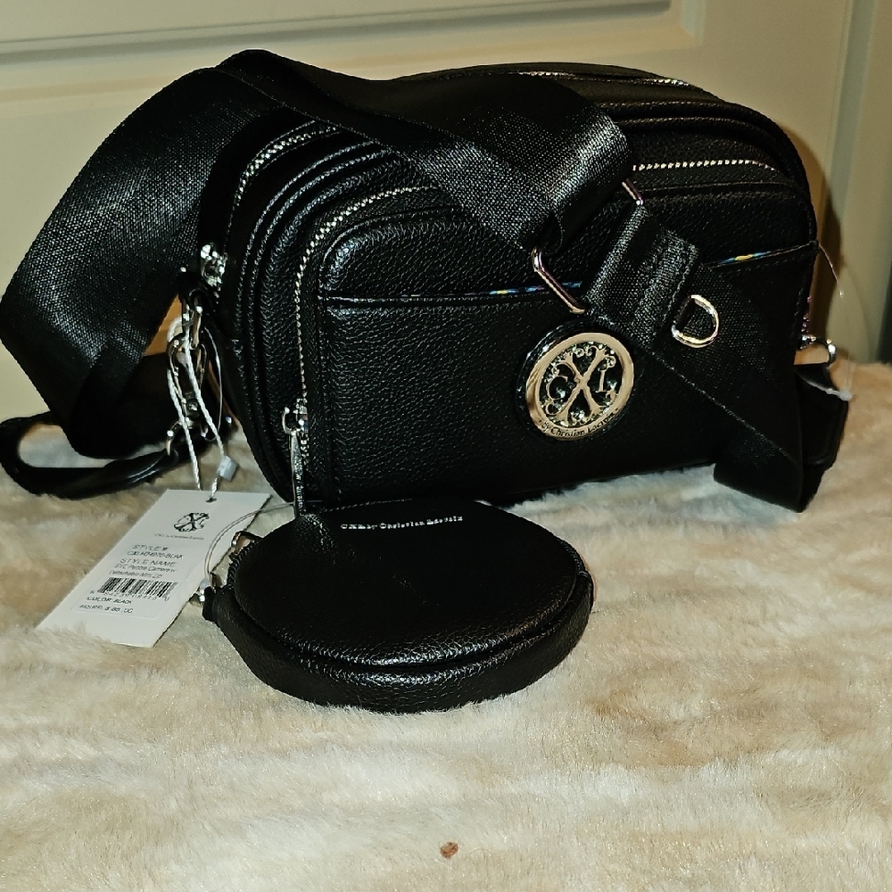 Christian Lacroix Black Pebble Camera Bag